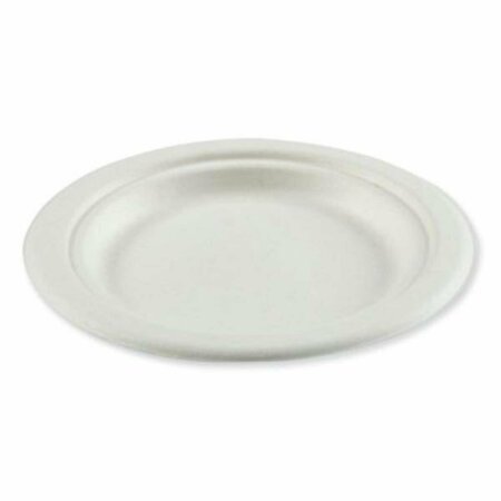 AMERCAREROYAL 6 in. Bagasse Round PFAS-Free Dinnerware Plate, White, 1000PK RPPPL06NPFAS